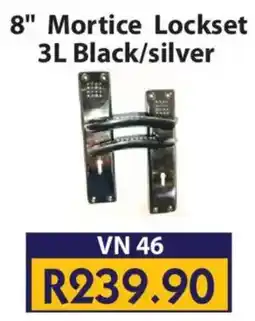 Laduma Hardware catalogue Venus 8" Mortice Lockset 3L Black/ Silver offer