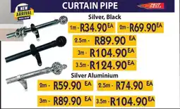 Laduma Hardware catalogue Curtain Pipe Silver, Black offer