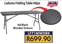 Laduma Hardware catalogue Laduma Folding Table Hdpe Hd Black Wooden Texture offer