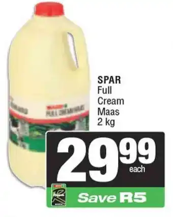 Spar SPAR Full Cream Maas offer