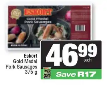 Spar Eskort Gold Medal Pork Sausages offer