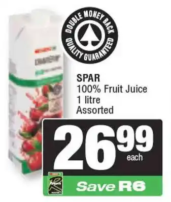 Spar SPAR 100% Fruit Juice Assorted offer