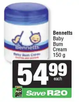 Spar Bennetts Baby Bum Cream offer