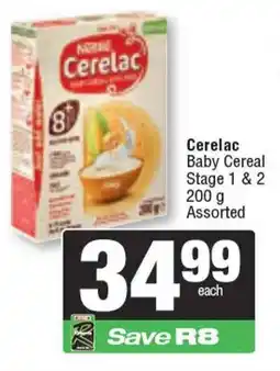 Spar Nestle Cerelac Baby Cereal Stage 1 & 2 Assorted offer
