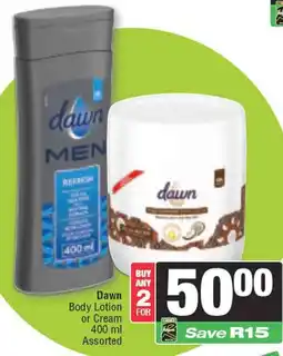 Spar Dawn Body Lotion or Cream Assorted offer