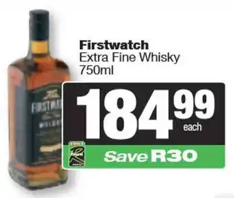 Spar Firstwatch Extra Fine Whisky offer