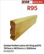 Leroy Merlin Esstee Timbers Pine Skirting PS070 T67mm x W21mm x L3000mm 81492297 offer