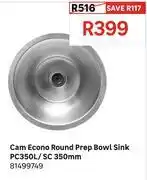Leroy Merlin Cam Econo Round Prep Bowl Sink PC350L/SC 350mm 81499749 offer