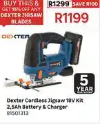 Leroy Merlin Dexter Cordless Jigsaw 18V Kit 2.5Ah Battery & Charger 81501313 offer