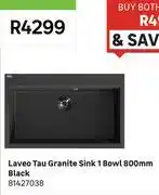 Leroy Merlin Laveo Tau Granite Sink 1 Bowl 800mm Black 81427038 offer