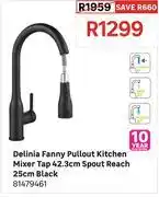Leroy Merlin Delinia Fanny Pullout Kitchen Mixer Tap 42.3cm Spout Reach 25cm Black 81479461 offer