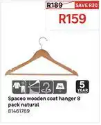 Leroy Merlin Spaceo Wooden Coat Hanger 8 Pack Natural 81461769 offer