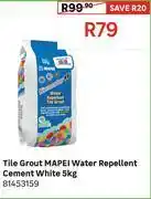 Leroy Merlin Mapei Water Repellent Tile Grout Cement White 5Kg 81453159 offer