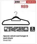 Leroy Merlin Spaceo Velvet Coat Hanger 8 Pack Black 81461765 offer
