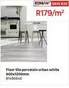 Leroy Merlin Floor Tile Porcelain Urban White 600 x 1200mm 81496848-Per Sqm offer