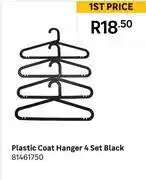 Leroy Merlin Plastic Coat Hanger 4 Set Black 81461750 offer