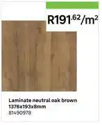 Leroy Merlin Laminate Neutral Oak Brown 1376 x 193 x 8mm 81490978-Per Sqm offer