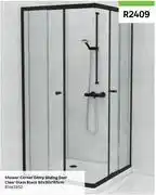 Leroy Merlin Shower Corner Entry Sliding Door Clear Glass Black 90 x 90 x 185cm 81482852 offer