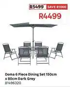 Leroy Merlin Doma 6 Piece Dining Set 150cm x 80cm Dark Grey 81496320 offer