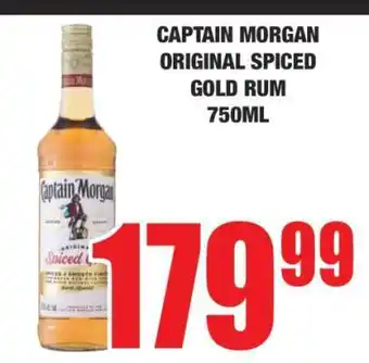 Boxer CAPTAIN MORGAN ORIGINAL SPICED GOLD RUM 750ml offer