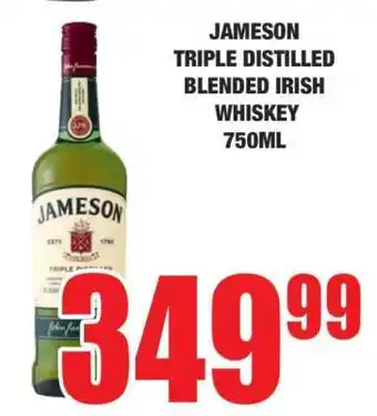 Boxer Jameson Triple Distilled Blended Irish Whiskey 750ml offer