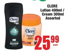 Boxer CLERE Lotion 400ml / Cream 300ml Assorted offer