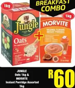 Boxer Jungle Oats MORVITE Instant Porridge Assorted offer