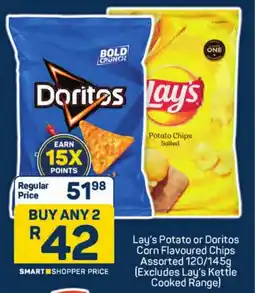Pick n Pay Lay's Potato or Doritos Corn Flavoured Chips Assorted offer