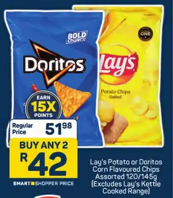 Pick n Pay Lay's Potato or Doritos Corn Flavoured Chips Assorted offer