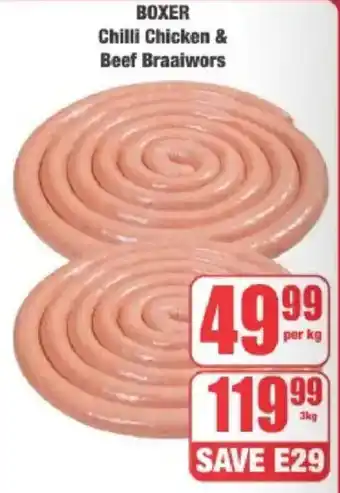 Boxer Boxer Chilli Chicken & Beef Braaiwors offer