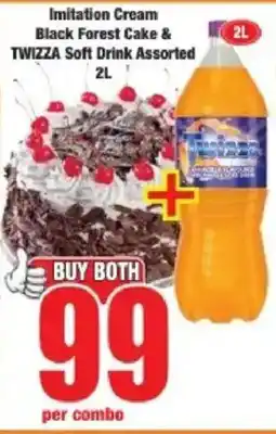 Boxer Imitation Cream Black Forest Cake & Twizza Soft Drink Assorted offer