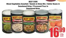 Boxer Best Cook Mixed Vegetables Assorted/ Tomato & Onion Mix/ Butter Beans in Sweetened Brine/ Processed Peas In Sweetened Brine offer