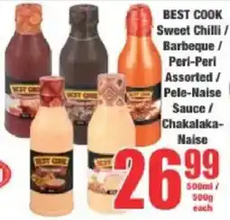 Boxer Best Cook Sweet Chilli/ Barbeque/ Peri-Peri Assorted/ Pele-Naise Sauce/ Chakalaka-Naise offer