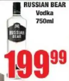 Boxer Russian Bear Vodka offer