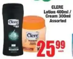 Boxer Clere Lotion/ Cream Assorted offer
