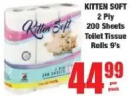 Boxer Kitten Soft 2 Ply 200 Sheets Toilet Tissue Rolls offer