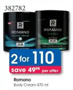 Clicks Romano Body Cream offer