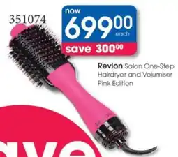 Clicks Revlon Salon One-Step Hairdryer and Volumiser Pink Edition offer