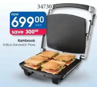 Clicks Kambrook 4-Slice Sandwich Press offer