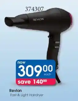 Clicks Revlon Fast & Light Hairdryer offer