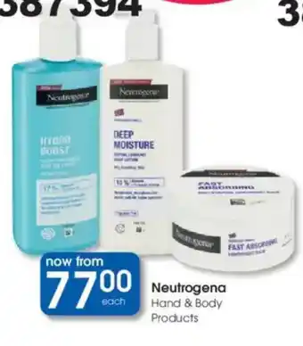 Clicks Neutrogena Hand & Body Products offer