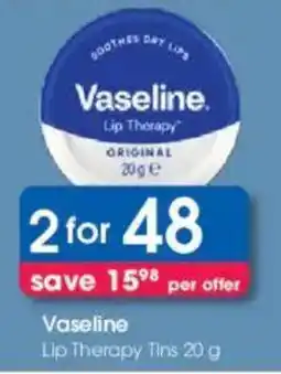 Clicks Vaseline Lip Therapy Tins offer
