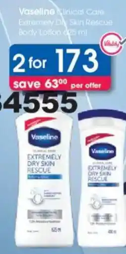 Clicks Vaseline Clinical Care Extremely Diy Skin Rescue Body Lotion offer