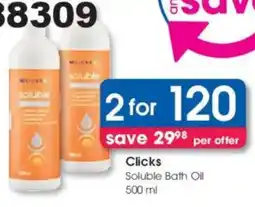 Clicks Clicks Soluble Bath Oil offer