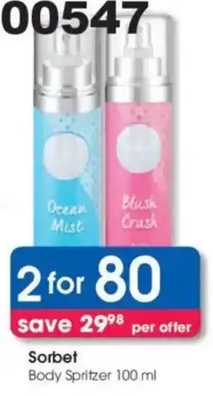 Clicks Sorbet Body Spritzer offer