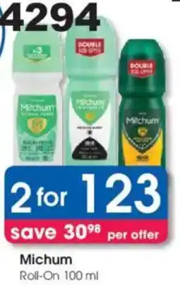 Clicks Michum Roll-On offer