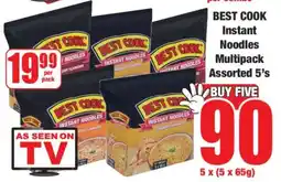 Boxer BEST COOK Instant Noodles Multipack Assorted 5's offer