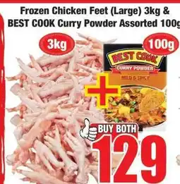Boxer Frozen Chicken Feet (Large) 3kg & BEST COOK Curry Powder Assorted 100g offer