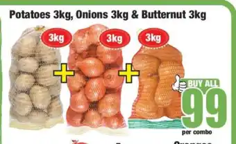 Boxer Potatoes 3kg, Onions 3kg & Butternut 3kg offer