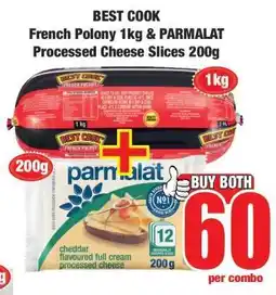 Boxer BEST COOK French Polony 1kg & PARMALAT Processed Cheese Slices 200g offer